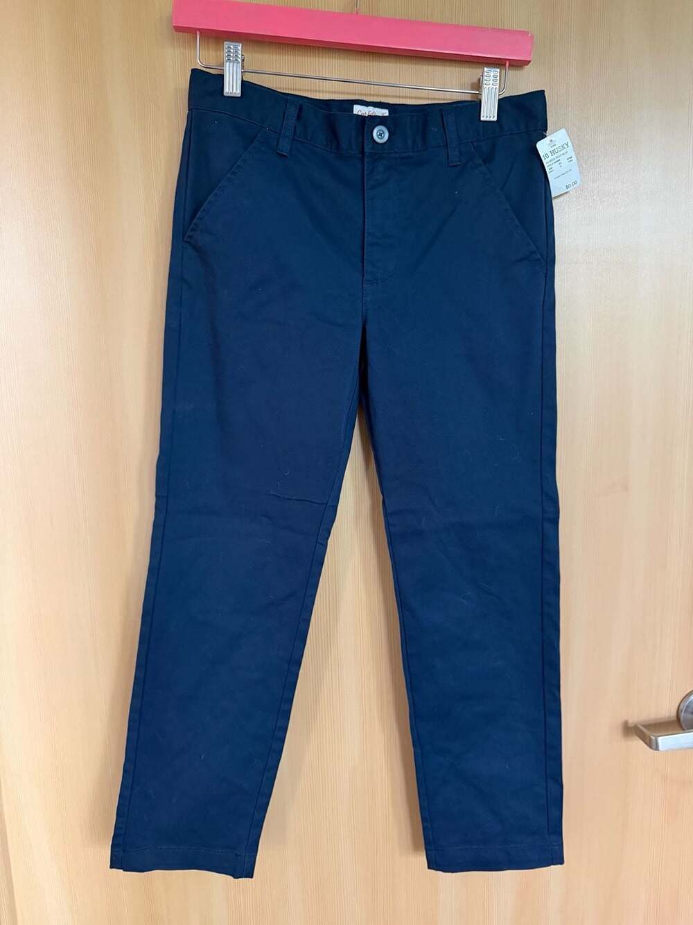 Cat & Jack Boys Navy Blue Skinny Chino Pants Size 10 Husky